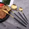 Steak Portuguese knife, fork, round spoon, stainless steel Western Portuguese spoon undefined